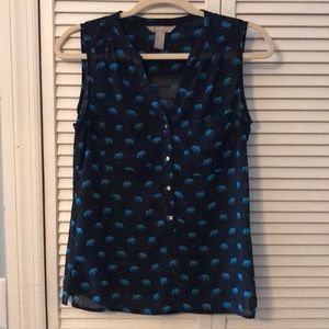 Banana Republic Elephant Blouse Tank